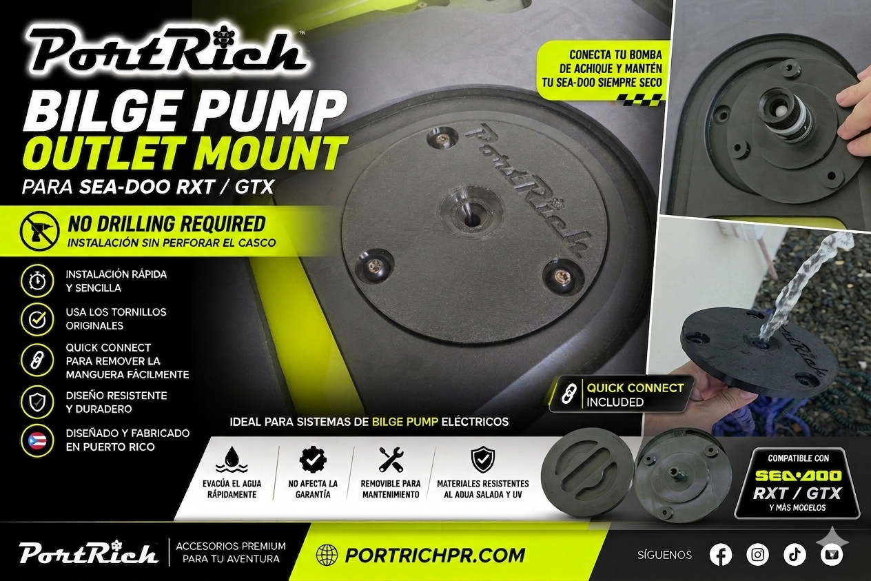 Bilge Pump Outlet Mount for Sea Doo RXT / GTX